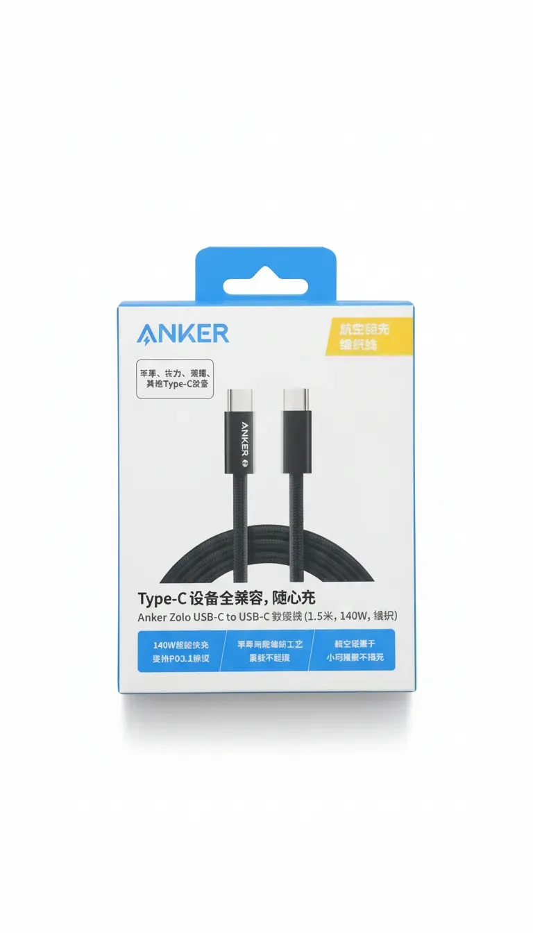 Type c  anker zolo  140 w 1.5m صورة